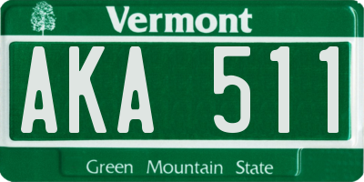 VT license plate AKA511