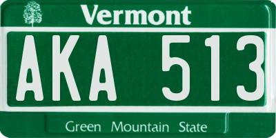 VT license plate AKA513