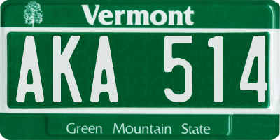 VT license plate AKA514