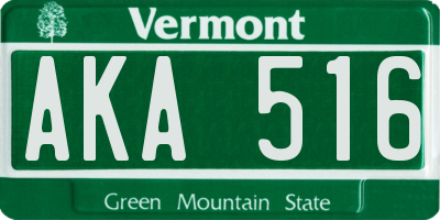 VT license plate AKA516