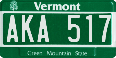 VT license plate AKA517