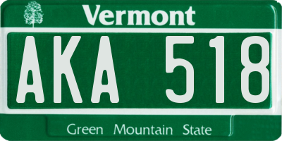 VT license plate AKA518