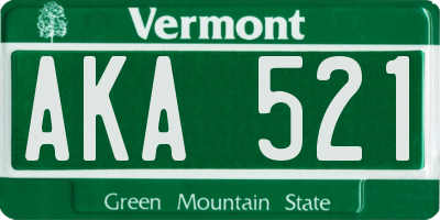 VT license plate AKA521