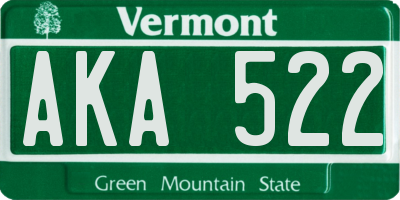 VT license plate AKA522