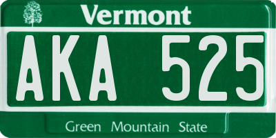 VT license plate AKA525
