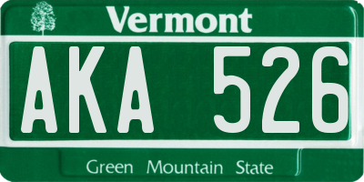 VT license plate AKA526