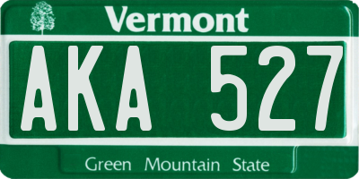 VT license plate AKA527