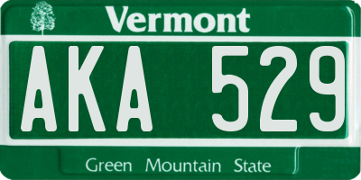 VT license plate AKA529