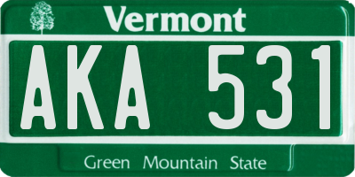 VT license plate AKA531
