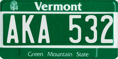 VT license plate AKA532