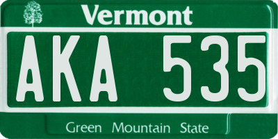 VT license plate AKA535