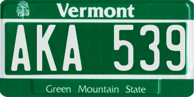 VT license plate AKA539