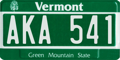 VT license plate AKA541