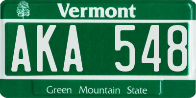 VT license plate AKA548