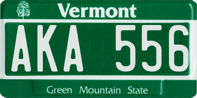 VT license plate AKA556