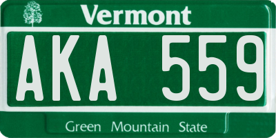 VT license plate AKA559