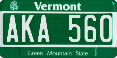 VT license plate AKA560