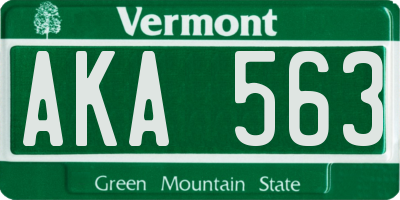 VT license plate AKA563