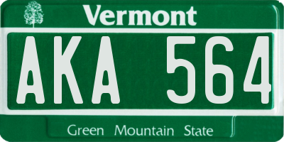 VT license plate AKA564