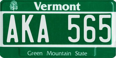 VT license plate AKA565
