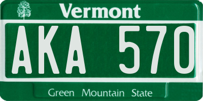 VT license plate AKA570