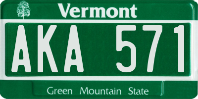 VT license plate AKA571