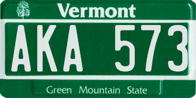 VT license plate AKA573