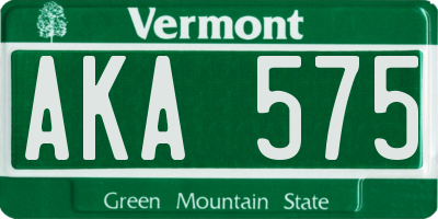 VT license plate AKA575