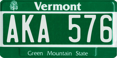 VT license plate AKA576