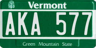 VT license plate AKA577