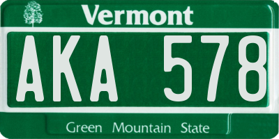 VT license plate AKA578