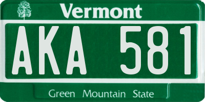 VT license plate AKA581