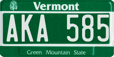 VT license plate AKA585