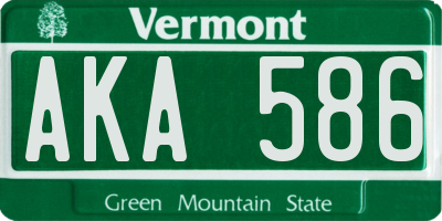 VT license plate AKA586
