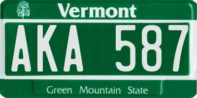 VT license plate AKA587