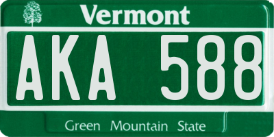 VT license plate AKA588