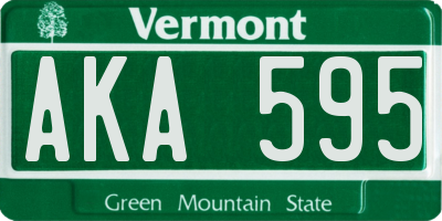 VT license plate AKA595