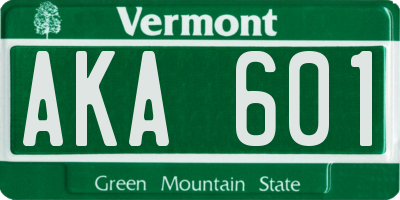VT license plate AKA601