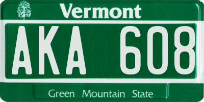 VT license plate AKA608