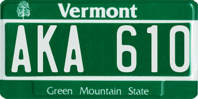 VT license plate AKA610