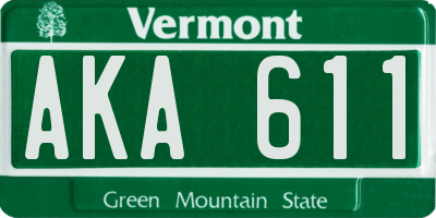 VT license plate AKA611
