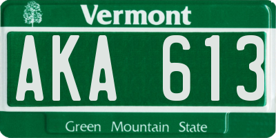 VT license plate AKA613