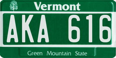 VT license plate AKA616