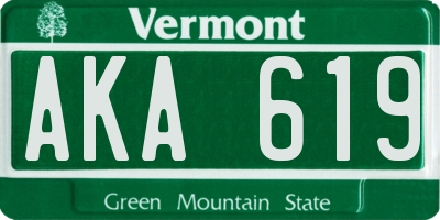 VT license plate AKA619