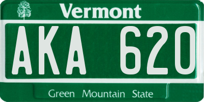 VT license plate AKA620