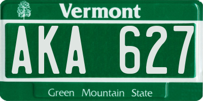 VT license plate AKA627