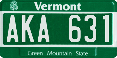 VT license plate AKA631
