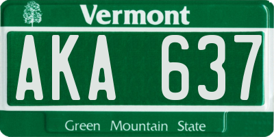 VT license plate AKA637
