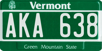 VT license plate AKA638