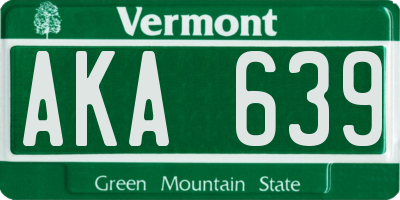 VT license plate AKA639